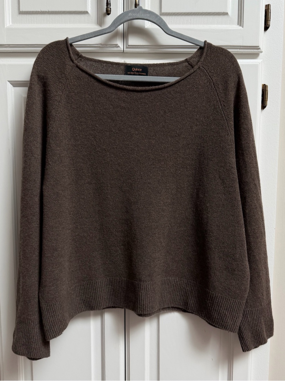 Quince 100% Mongolian Cashmere Relaxed Boatneck Sweater Brown Size Large - Picture 2 of 15